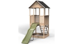 EXIT Panorama 500 wooden playhouse with slide and sandpit