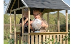 EXIT Panorama 500 wooden playhouse with slide and sandpit