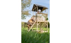 EXIT Panorama 500 wooden playhouse with slide and sandpit