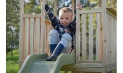 EXIT Panorama 500 wooden playhouse with slide and sandpit