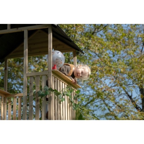 EXIT Panorama 500 wooden playhouse with slide and sandpit