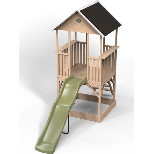 EXIT Panorama 500 wooden playhouse with slide and sandpit