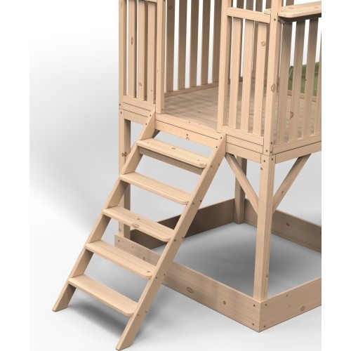 EXIT Panorama 500 wooden playhouse with slide and sandpit