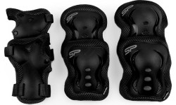 A set of black children's/youth pads (for knees, wrists and elbows) Spokey SHIELD