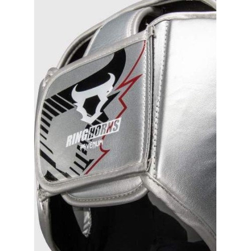 Ringhorns Charger by Venum Headgear- Silver/Black