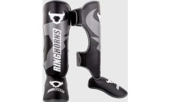Ringhorns Charger by Venum Shin Guards and Foot Protectors - Black