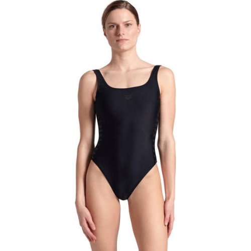Damski strój kąpielowy Team Stripe U Back, czarny, L - 500