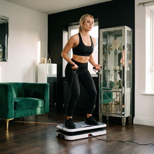 VIBRATION PLATFORM WITH PUSH-UP BARS AND RESISTANCE BANDS SVP09 HMS