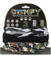 Uniwersalna bandamka Komin Getr na szyję i twarz Oxford Comfy 3-szt. - Kamuflaż