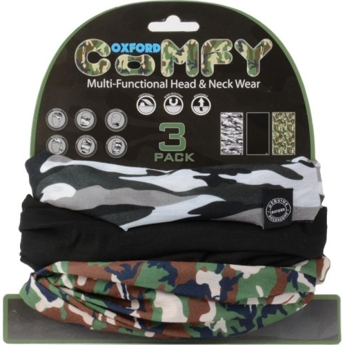 Uniwersalny wielofunkcyjny komin Oxford Comfy, 3 szt. - Kamuflaż