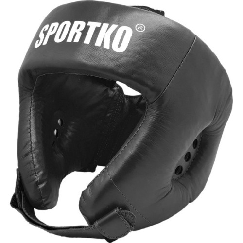SportKO OK1 skórzany kask bokserski - Black
