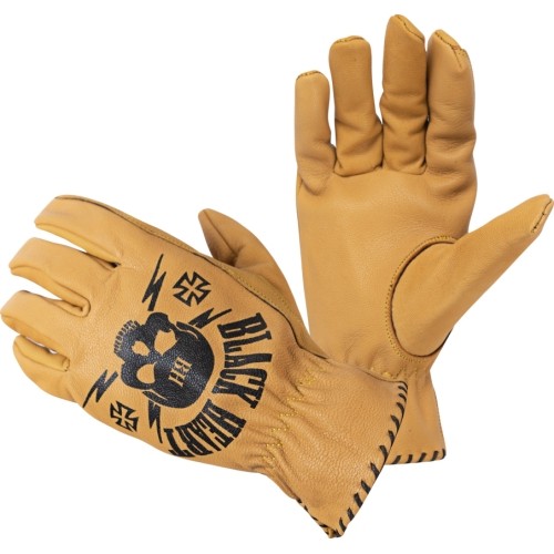 Skórzane rękawice motocyklowe W-TEC Black Heart Skull - Camel