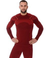 Termoaktywna czarna koszula męska Brubeck - Burgundy