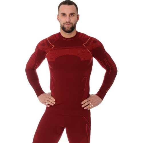 Termoaktywna czarna koszula męska Brubeck - Burgundy
