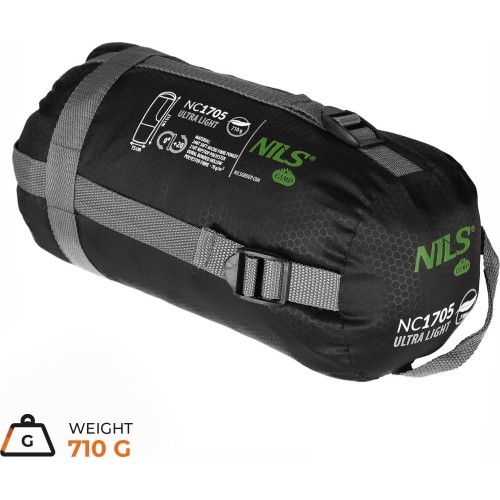 NC1705 ŚPIWÓR ULTRA LIGHT CZARNO-ZIELONY NILS CAMP