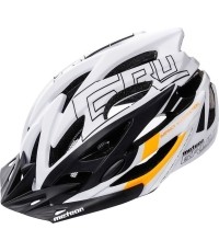 kask rowerowy gruver - Black/white/orange