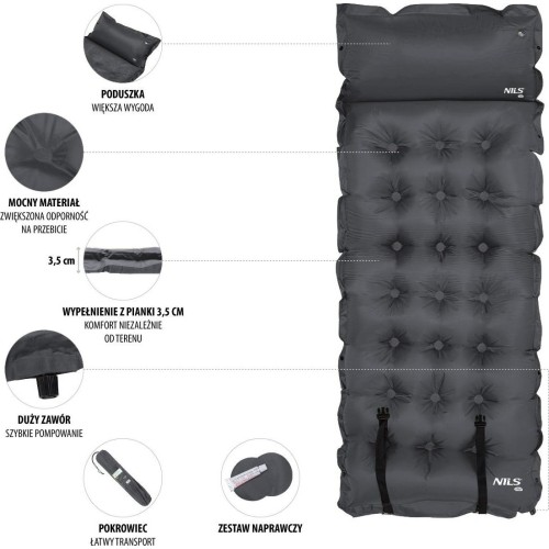 NC4018 SELF-INFLATING MAT DARK GREY NILS CAMP