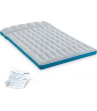 Materac dmuchany dwuosobowy kempingowy 193x127x17 cm łóżko z zagłówkiem INTEX 67999