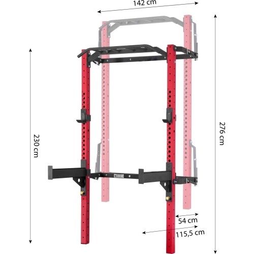 KLT23 SKŁADANY POWER RACK CZERWONY HMS