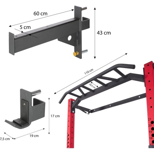 KLT23 SKŁADANY POWER RACK CZERWONY HMS