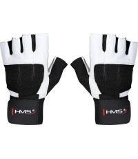 RST04 ROZMIAR S RĘKAWICE FITNESS HMS - Biały-Czarny