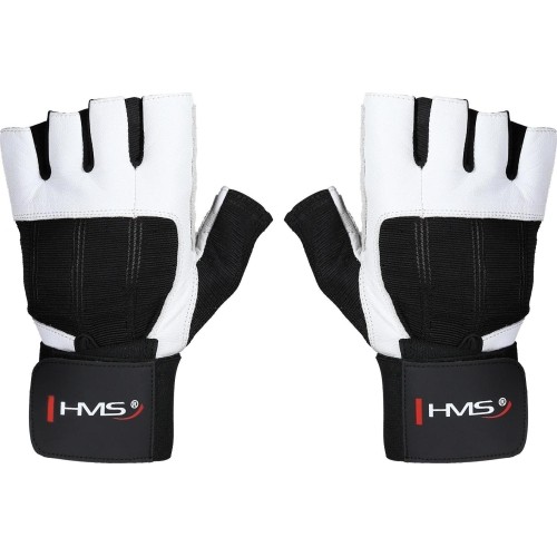 RST04 ROZMIAR S RĘKAWICE FITNESS HMS - Biały-Czarny