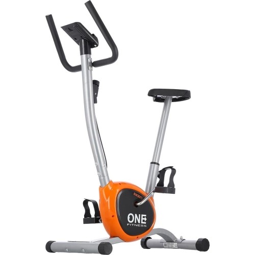 Stacjonarny rower treningowy One Fitness RW3011 - srebrno-pomarańczowy