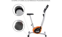 Stacjonarny rower treningowy One Fitness RW3011 - srebrno-pomarańczowy