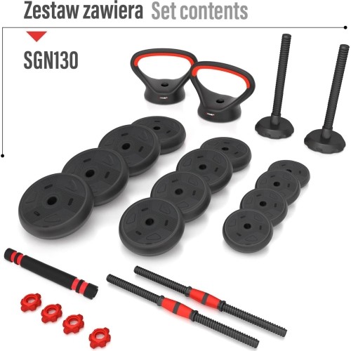 SGN130 PRO SET 6IN1 ZESTAW OBCIĄŻNIKÓW 30KG HMS
