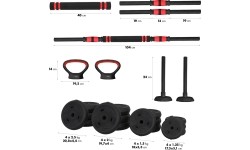 SGN130 PRO SET 6IN1 ZESTAW OBCIĄŻNIKÓW 30KG HMS