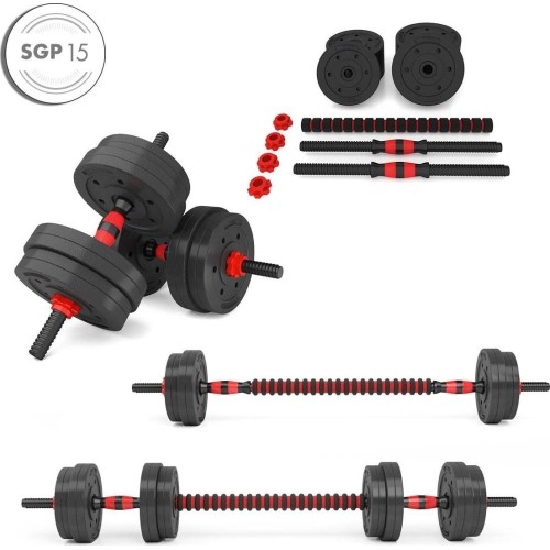 ZESTAW SZTANGI I HANTLI KOMPOZYTOWYCH SGP15 HMS - 30 kg