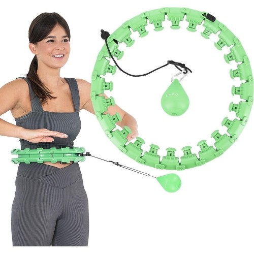 HHW01 HULA HOOP ZIELONY Z OBCIĄŻNIKIEM HMS