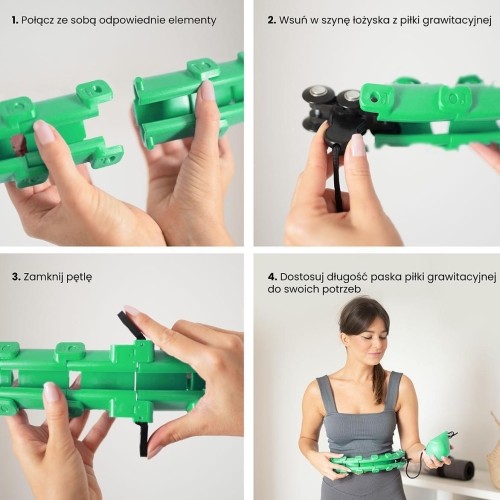 HHW01 HULA HOOP ZIELONY Z OBCIĄŻNIKIEM HMS