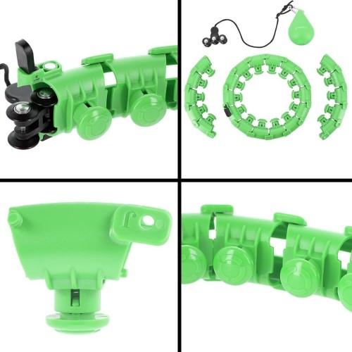 HHW01 HULA HOOP ZIELONY Z OBCIĄŻNIKIEM HMS