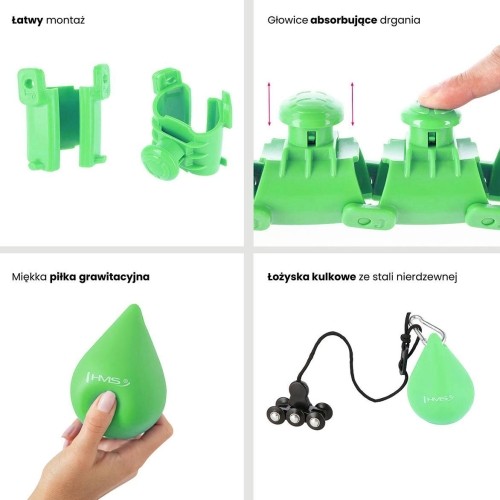 HHW01 HULA HOOP ZIELONY Z OBCIĄŻNIKIEM HMS