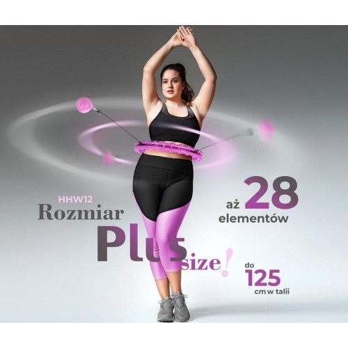 HHW12 PLUS SIZE FIOLETOWE HULA HOOP Z OBCIĄŻNIKIEM HMS