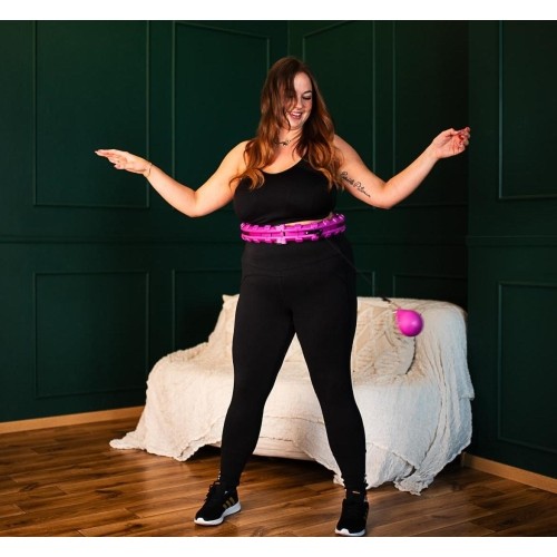 Fioletowe hula-hop z obciążeniem HHW12 Plus Size HMS