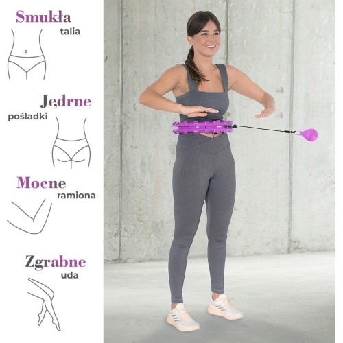 Fioletowe hula-hop z obciążeniem HHW12 Plus Size HMS