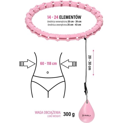 HHW02 HULA HOP JASNORÓŻOWY Z OBCIĄŻNIKIEM HMS