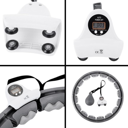 HHW06 HULA HOOP CZARNY Z OBCIĄŻNIKIEM + LICZNIK HMS