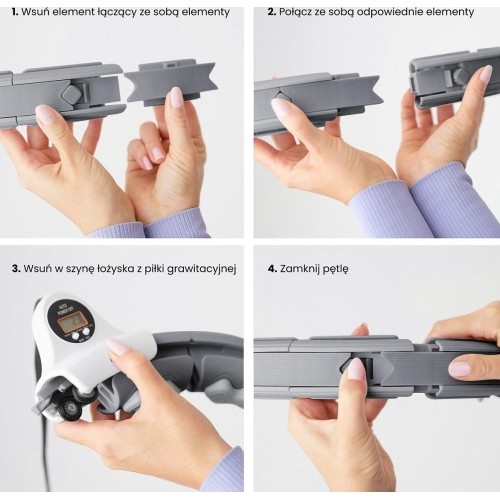 HHW06 HULA HOOP CZARNY Z OBCIĄŻNIKIEM + LICZNIK HMS