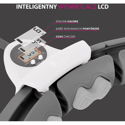 HHW06 HULA HOOP CZARNY Z OBCIĄŻNIKIEM + LICZNIK HMS