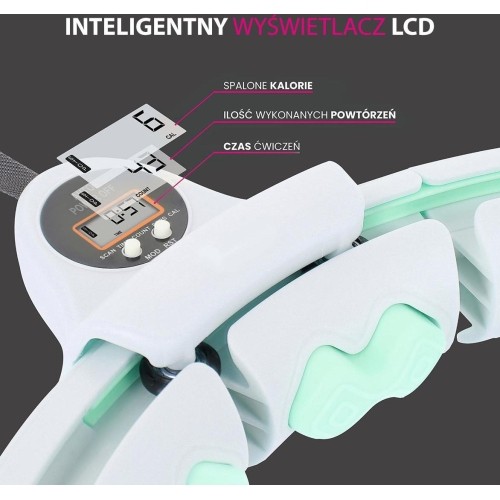 HHW06 ZIELONE HULA HOOP Z OBCIĄŻNIKIEM + LICZNIK HMS