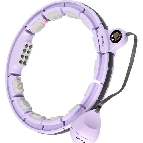 HHM13 HULA HOOP FIOLETOWY MAGNETYCZNY Z OBCIĄŻNIKIEM + LICZNIK HMS