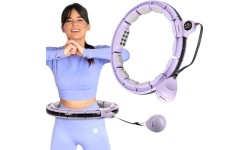 HHM13 HULA HOOP FIOLETOWY MAGNETYCZNY Z OBCIĄŻNIKIEM + LICZNIK HMS