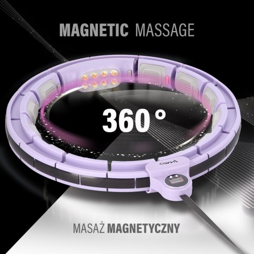 HHM13 HULA HOOP FIOLETOWY MAGNETYCZNY Z OBCIĄŻNIKIEM + LICZNIK HMS