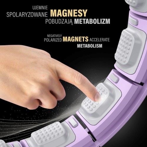 HHM13 HULA HOOP FIOLETOWY MAGNETYCZNY Z OBCIĄŻNIKIEM + LICZNIK HMS