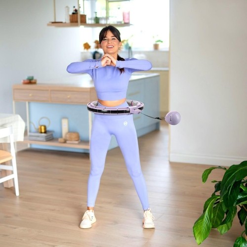 HHM13 HULA HOOP FIOLETOWY MAGNETYCZNY Z OBCIĄŻNIKIEM + LICZNIK HMS