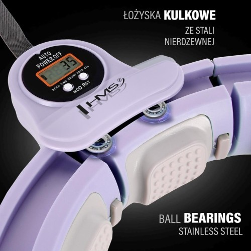 HHM13 HULA HOOP FIOLETOWY MAGNETYCZNY Z OBCIĄŻNIKIEM + LICZNIK HMS