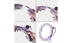 HHM13 HULA HOOP FIOLETOWY MAGNETYCZNY Z OBCIĄŻNIKIEM + LICZNIK HMS